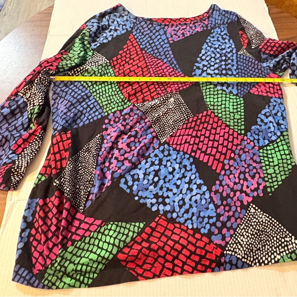 Ruby Rd. Multicolor Geometric Blouse - Picture 4 of 8